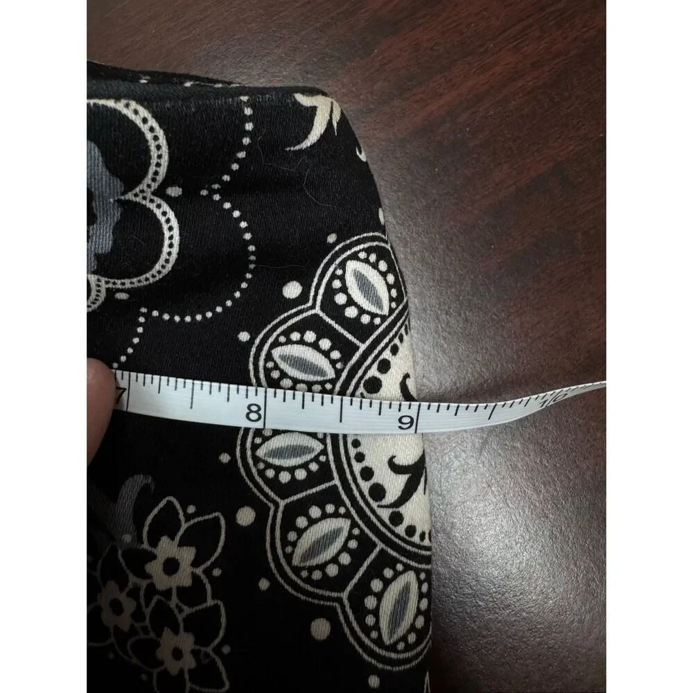 Thirty-One Black and White Floral Print Cosmetic Bag